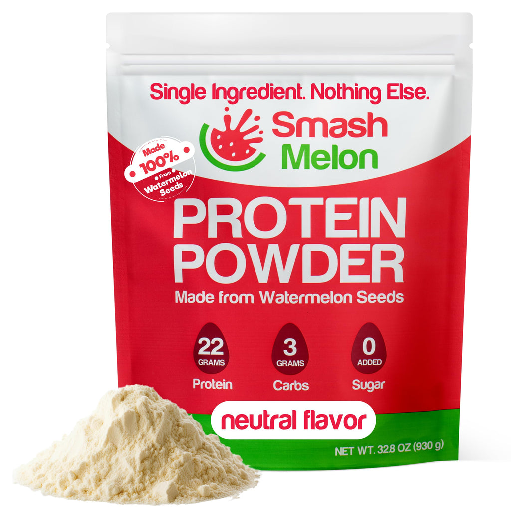 Smash Melon Watermelon Seed Protein Powder Raw - Cold-Pressed Single-Ingredient Unflavored Protein Powder- Shake or Bake with it