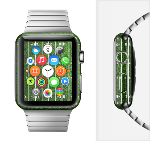 The Green Turf Football Field Full-Body Skin Kit for the Apple Watch