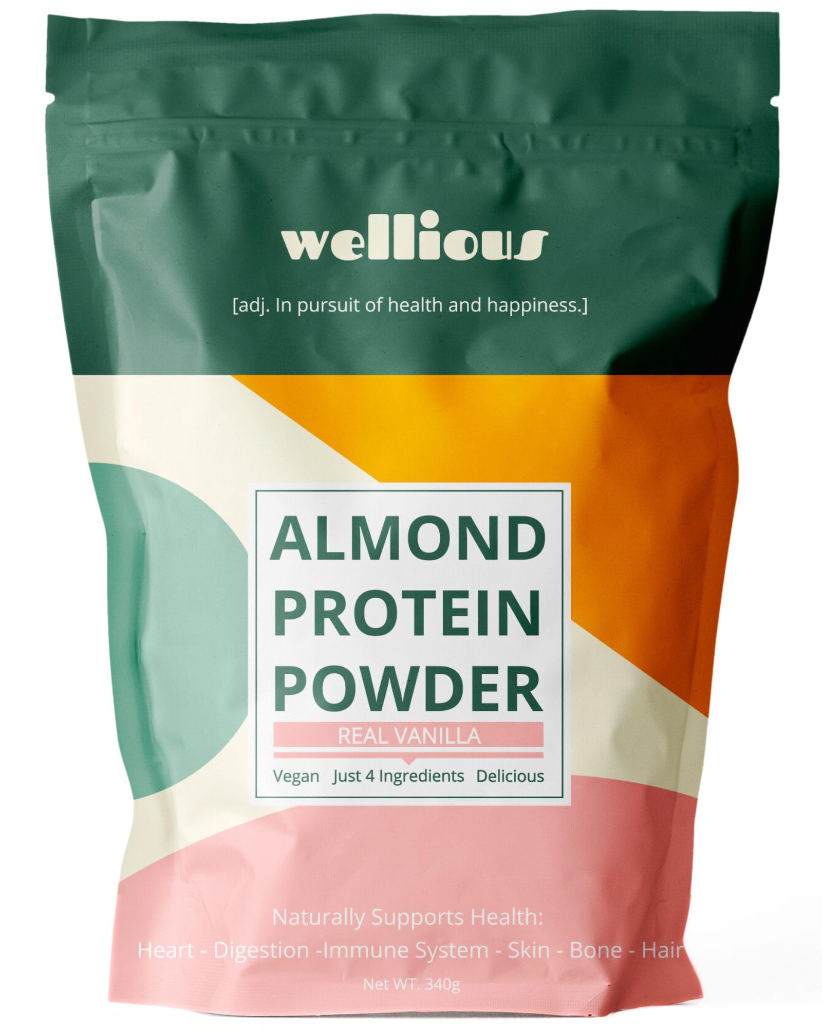 wellious Clean Vegan Protein Powder Vanilla - Organic Plant Based Protein Powder Dairy Free for Gut Health No Sodium High Fiber Keto Friendly Non Dairy Lactose Free Protein Powder